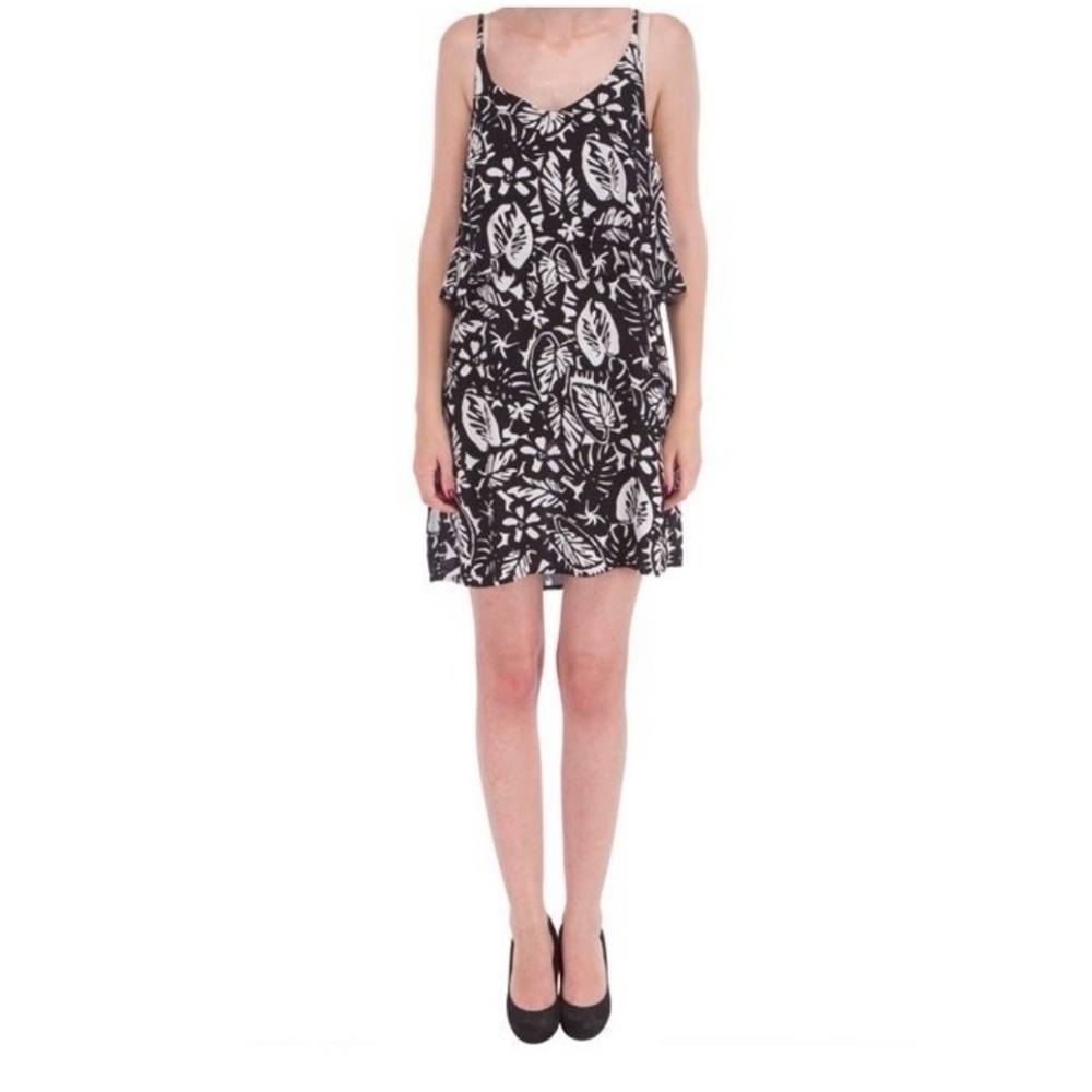 VERO MODA Floral Print Popover Layer Sleeveless Mini Dress Women's Size S
